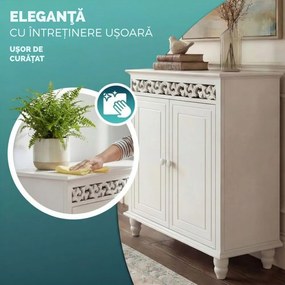 Comodă JERSEY, 76x65x35cm, alb Casaria