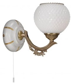 Aplica de perete clasic design italian din alama, sticla si lemn 8655 RA-A. 8655/1