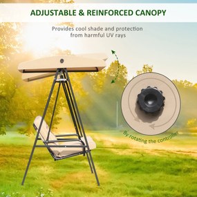 Balansoar de Gradina Outsunny cu 2 locuri, Structura din otel, 138x106x174cm | Aosom RO