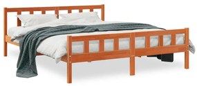 844400 vidaXL Cadru de pat cu tăblie, maro ceruit, 180x200 cm, lemn masiv pin