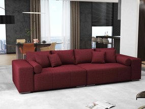 Canapea extensibilă dumonde cu ladă de depozitare si sezut confortabil din spuma high-density, Marbela Enjoy Rosu XXL 295x100 cm