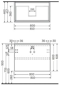 Mobilier suspendat, Rak, Joy, pentru lavoar incastrabil, alb