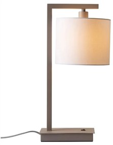 Veioza metal sand si abajur alb Boston