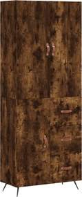 vidaXL Dulap înalt, stejar fumuriu, 69,5x34x180, lemn compozit