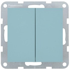 Intrerupator dublu 10A, IP20, Turcoaz, Panasonic Karre Plus 55 Soft Touch