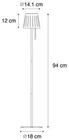 Lampă de podea pentru exterior albastră cu LED cu dimmer în 3 trepte pe solar - Ferre