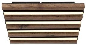 Plafoniera LED riflaj MDF cu efect de lemn HAYDEN 30x30cm