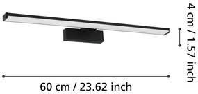 Aplică de perete neagră LED PANDELLA 1 – EGLO