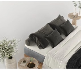 Pat boxspring gri/în culoare naturală cu spațiu de depozitare 140x200 cm Faro – Maison de Rêve
