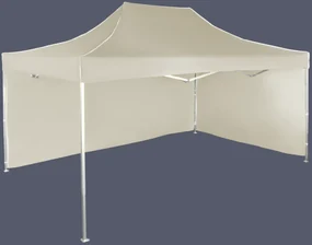 Pavilion de grădină  3x4,5m – din aluminiu, 2 pereţi laterali, Bej