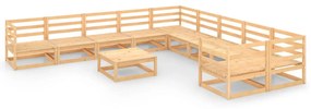 3076009 vidaXL Set mobilier de grădină, 11 piese, lemn masiv de pin