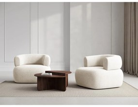 Fotoliu bej cu tapițerie din țesătură bouclé Jenny – Micadoni Home