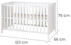 Pătuț alb co-sleeping 60x120 cm Hamburg – Roba
