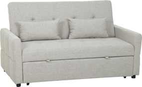 HOMCOM Canapea Pat cu Design Extensibil Clic Clac pentru 2 Locuri - Gri Deschis | Aosom Romania