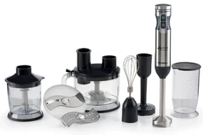 Set blender, mixer, tocator 7in1 Ariete 4 BLADES 0898/11, 1000W, 10 viteze, 7 functii, Turbo, Negru/Inox