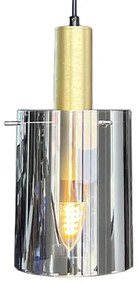 Lustră pe cablu ARCADIA 1xE27/60W/230V d. 13 cm auriu/fumuriu