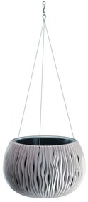 Ghiveci decorativ cu lant, rotund, gri, 23.8x16.1, Sandy Bowl WS