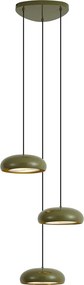 Lampă suspendată retro verde cu abajur metalic cu 6 lumini - Macaron