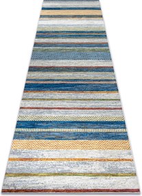 ANDRE 35950 covor lavabil Linii, geometric anti-alunecare - albastru / galben