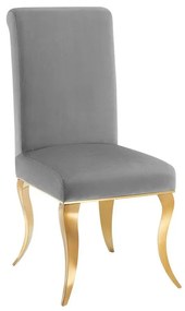 Set 2 scaune stil baroc Modern Barock, gri/ auriu