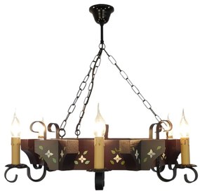Candelabru fabricat manual din lemn pictat Queen 6L