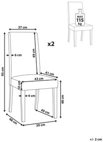Set 2 buc. scaune pentru sufragerie Borway (alb). 1010057