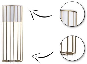 Ghiveci metalic de flori LOFT 55x20 cm auriu/alb