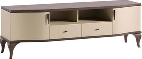 Comodă TV lemn masiv nuc Leona Crem-, 187 × 51 × 61 cm