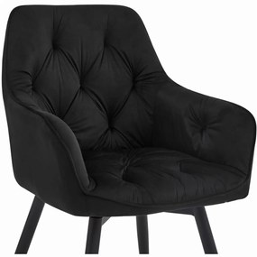 Scaun de masa rotativ JORK360 VELVET, negru