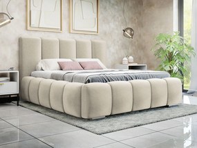Pat matrimonial 140 cm Leskana (Bej) (cu somieră) (cu sp. depozitare). Promo -17%. 1104149