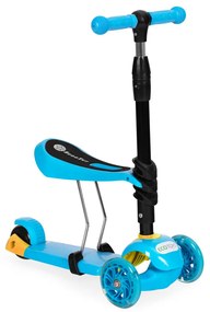 Scuter cu trei roți cu roți Led 3 în 1 albastru