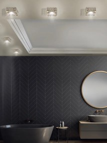 Spot incastrat tavan/plafon design decorativ ESTER SQUARE 1 CHROME