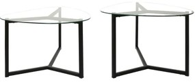 SET 2x măsuță de cafea BELLISIMO negru/transparent