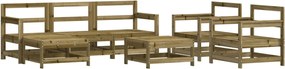 vidaXL Set mobilier de grădină, 7 piese, lemn de pin tratat