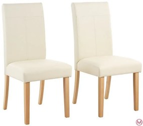 Set 2 scaune Rubin crem 42/61/101 cm piele ecologica