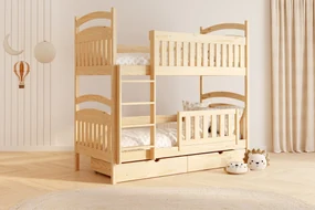 Pat supraetajat din lemn Amely 80x180 - culoare pin