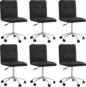 vidaXL Scaune de sufragerie, 6 buc., negru, piele ecologică