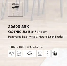 Lustra living sau bucatarie cu 8 brate Gothic
