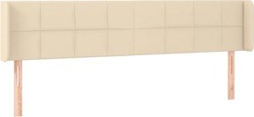 vidaXL Tăblie de pat cu aripioare, crem, 203x16x78/88 cm textil