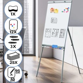 Tablă flipchart, alb, 60 x 90 cm