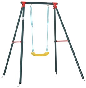 Leagan de Gradina Outsunny pentru Copii 6-12 Ani din Metal si PE, 155x160x180cm, Multicolor | Aosom Romania