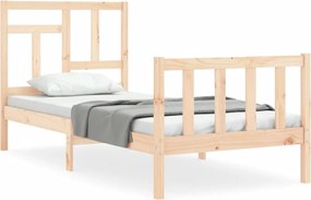 vidaXL Cadru de pat fără saltea, 90x200 cm, lemn masiv pin