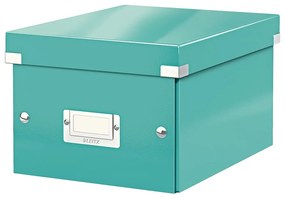 Cutie de depozitare verde/turcoaz din carton cu capac 22x28x16 cm Click&amp;Store – Leitz
