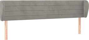 vidaXL Tăblie de pat cu aripioare gri deschis 163x23x78/88 cm catifea