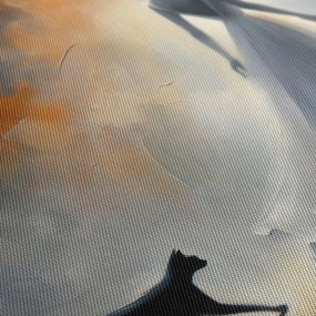 Tablou silueta femeii cu pisică