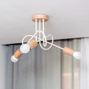 Lustră aplicată OXFORD, 3xE27/15W/230V, pin/crem