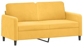Canapea cu 2 locuri, galben, 140 cm, catifea Galben, 158 x 77 x 80 cm
