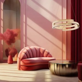 Lustră LED suspendată pe cablu TARJA, LED/36W/230V, 3000/4000/6000K, Ø 60 cm, auriu