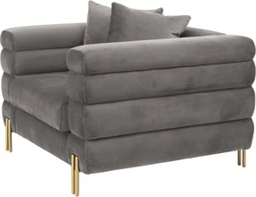 Fotoliu elegant design LUX York, catifea gri 114344 HZ