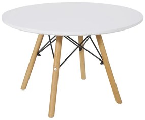 Masa pentru copii Julita alba din MDF si lemn de fag natural 120x80x76 cm